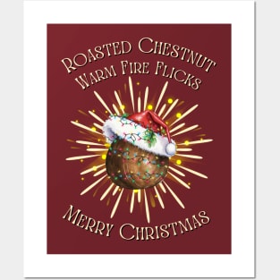 Santa's Chestnut Delight: Merry Christmas Posters and Art